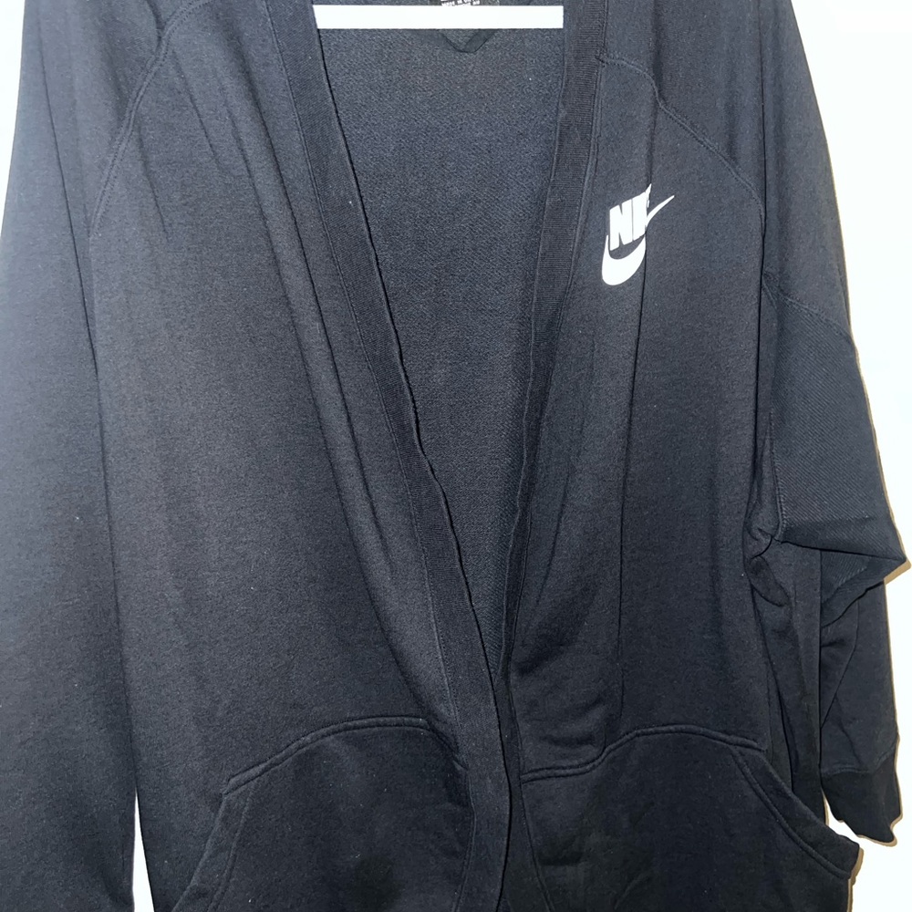 Nike Black Hoodie with White Swoosh Logo